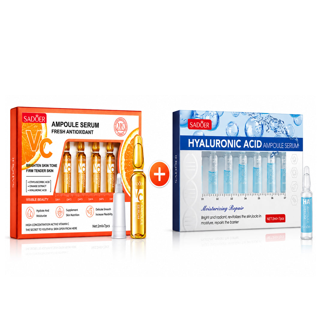 Sadoer Vitamin C with Hyaluronic Acid Serum ampules Bundle