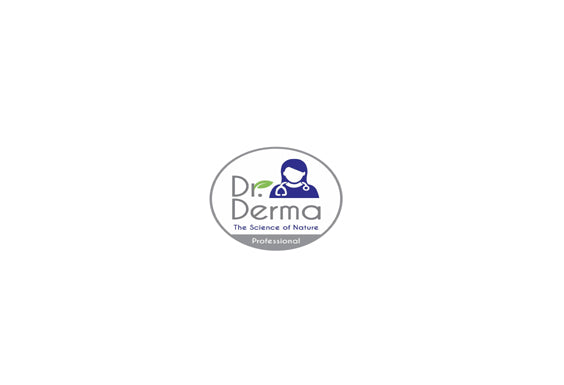Dr. Derma Professional skincare logo featuring "The Science of Nature" tagline and a female doctor icon with a green leaf.