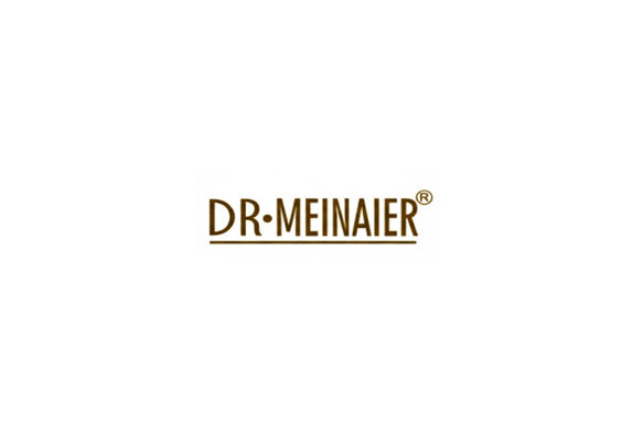 DR•MEINAIER professional skincare brand logo in gold-tone serif typography.