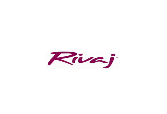 Rivaj brand logo in purple script typography.