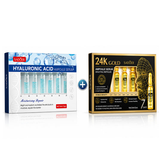 Sadoer Hyaluronic Acid with 24 K Gold Serum ampules Bundle