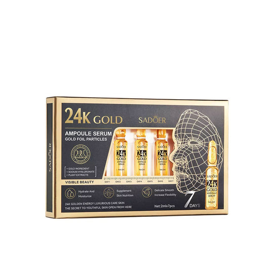 Sadoer Repair Tender Skin 24k Gold Ampoule Face Serum 7Pcs