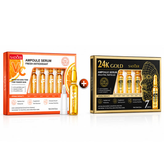 Sadoer Vitamin C with 24 K Gold Serum ampules Bundle