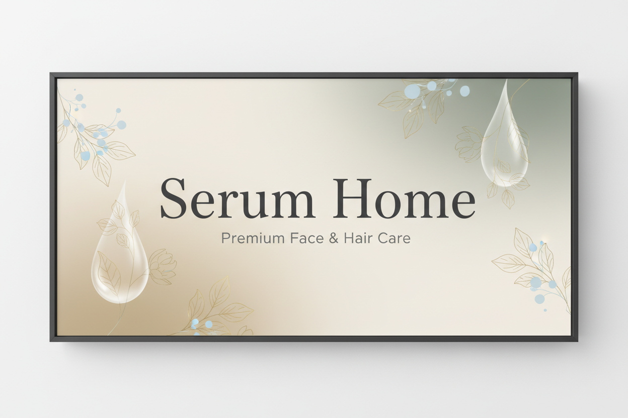 i am selling serums for face and hair caredesign simple but professional brand image for my store "serumhome" , 
